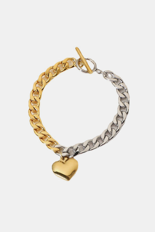 Chain Heart Charm Bracelet