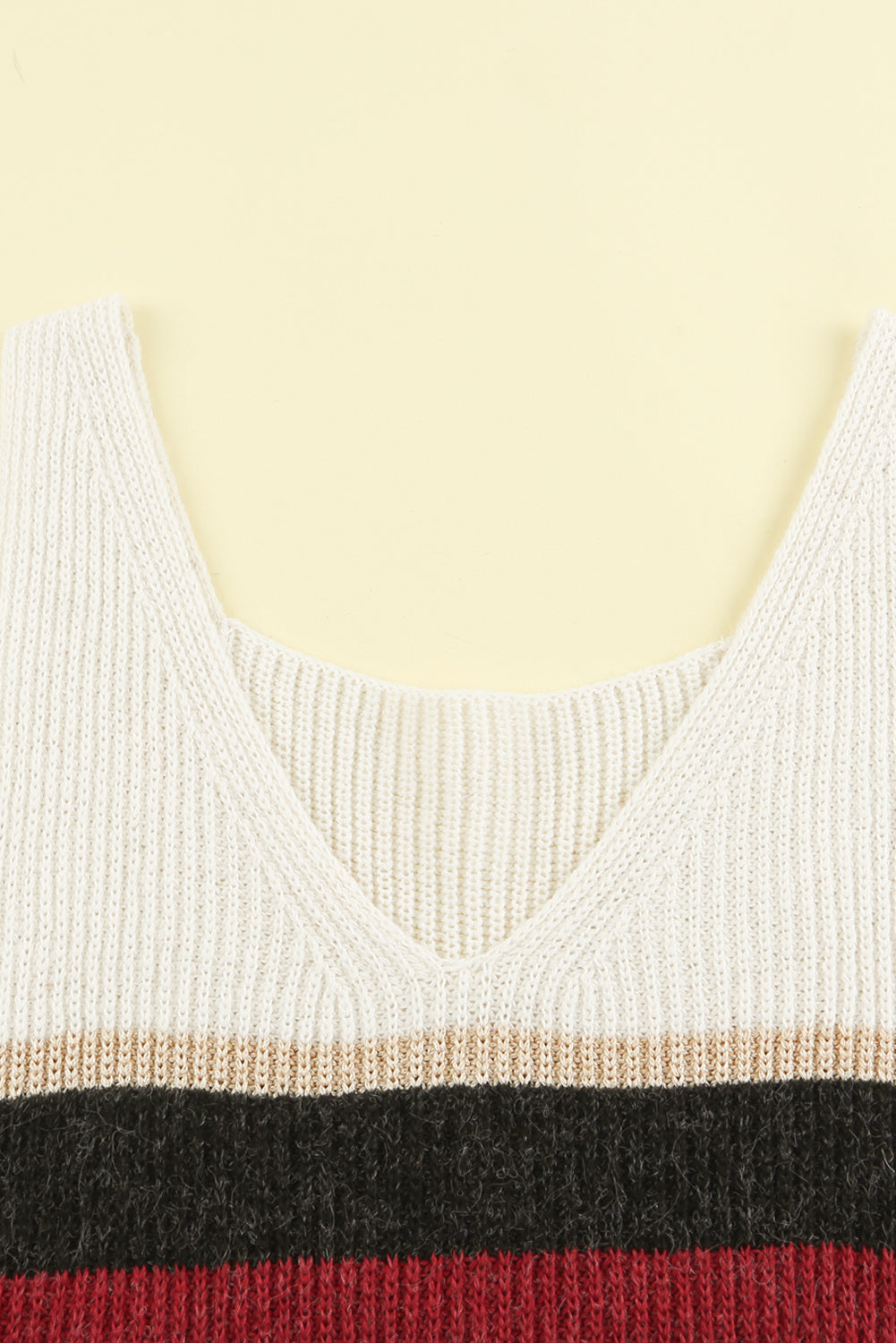 Color Block V-Neck Rib-Knit Tank