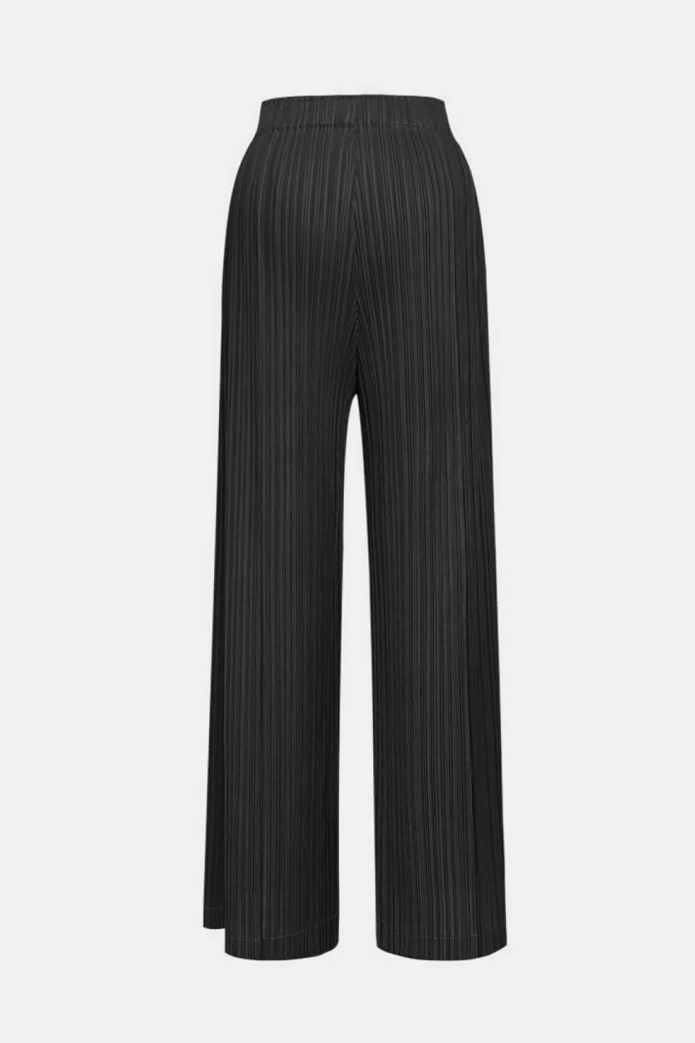 Accordion Pleated High Waist Wide Leg Pants with Pockets