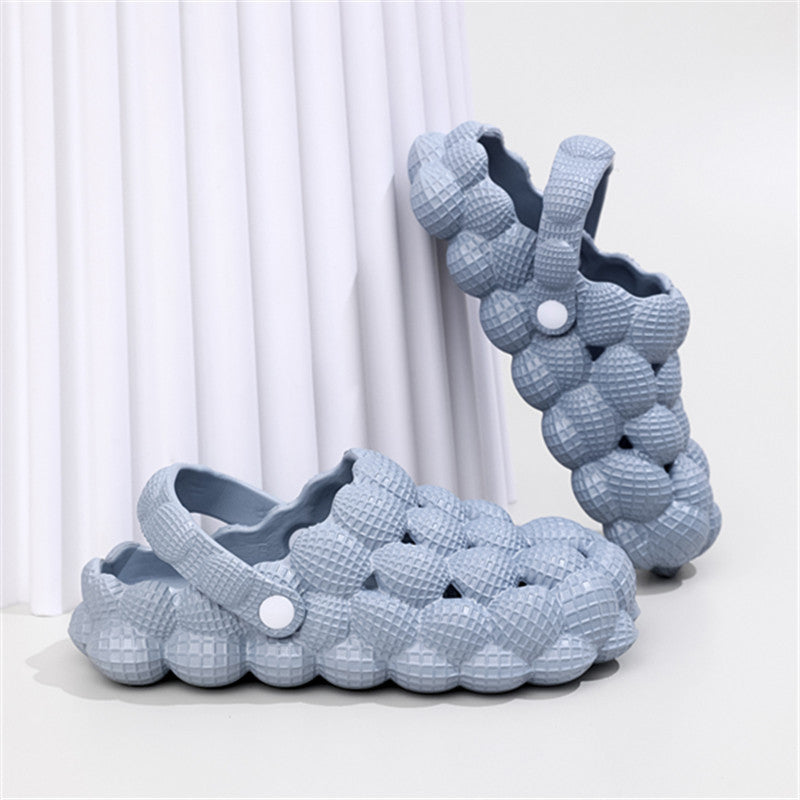 Womens Soft Sole Bubble Clogs Lightweight Solid Color Slippers